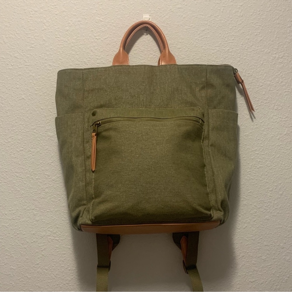 Universal Thread Green Canvas Utility Backpack Ba… - image 2